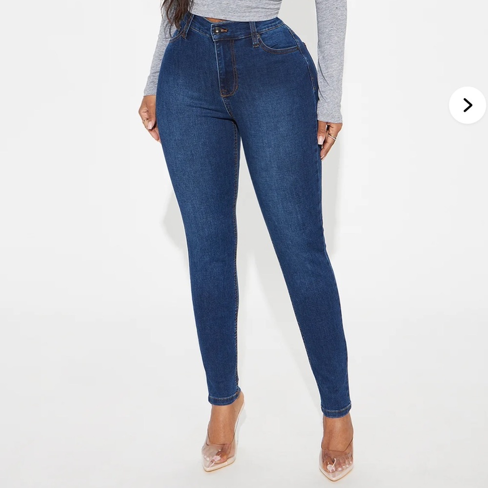 Fashion Nova Blue Ankle Skinny Jeans